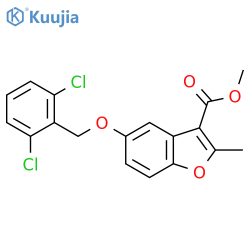 methyl 5-(2,6-dichlorophenyl)methoxy-2-methyl-1-benzofuran-3-carboxylate structure
