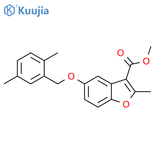 methyl 5-[(2,5-dimethylphenyl)methoxy]-2-methyl-1-benzofuran-3-carboxylate structure