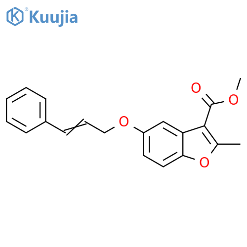 methyl 2-methyl-5-{(2E)-3-phenylprop-2-en-1-yloxy}-1-benzofuran-3-carboxylate structure