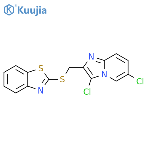 2-({3,6-dichloroimidazo1,2-apyridin-2-yl}methyl)sulfanyl-1,3-benzothiazole structure