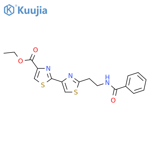 [2,4'-Bithiazole]-4-carboxylicacid, 2'-[2-(benzoylamino)ethyl]-, ethyl ester structure
