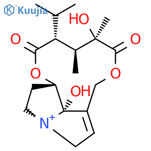 2H-[1,6]Dioxacycloundecino[2,3,4-gh]pyrrolizinium,3,4,5,6,8,10,12,13,13a,13b-decahydro-5,13b-dihydroxy-4,5,11-trimethyl-3-(1-methylethyl)-2,6-dioxo-,(3R,4S,5R,11R,13aR,13bS)- (9CI) structure