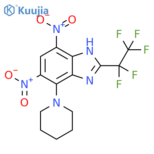 1H-Benzimidazole, 5,7-dinitro-2-(pentafluoroethyl)-4-(1-piperidinyl)- structure