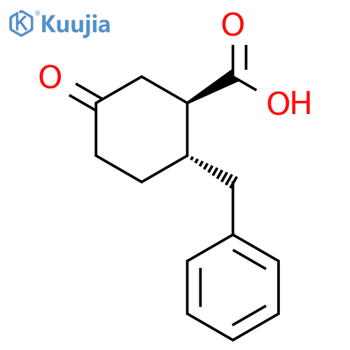 (1S,2R)-2-BENZYL-5-OXO-CYCLOHEXANECARBOXYLIC ACID structure