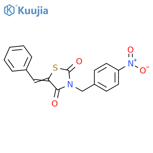 2,4-Thiazolidinedione, 3-[(4-nitrophenyl)methyl]-5-(phenylmethylene)- structure