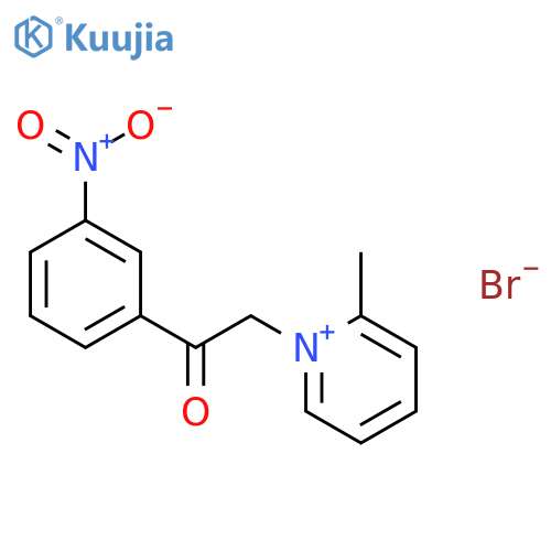 2-Methyl-1-[2-(3-nitrophenyl)-2-oxoethyl]pyridin-1-ium bromide structure