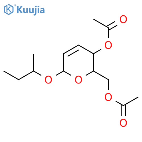 α-D-erythro-Hex-2-enopyranoside, 1-methylpropyl 2,3-dideoxy-, 4,6-diacetate structure