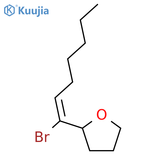 Furan, 2-[(1E)-1-bromo-1-heptenyl]tetrahydro- structure