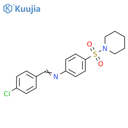 Piperidine, 1-[[4-[[(4-chlorophenyl)methylene]amino]phenyl]sulfonyl]- structure