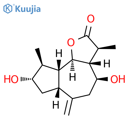Azuleno[4,5-b]furan-2(3H)-one,decahydro-4,8-dihydroxy-3,9-dimethyl-6-methylene-,(3S,3aR,4S,6aR,8S,9S,9aR,9bR)- structure