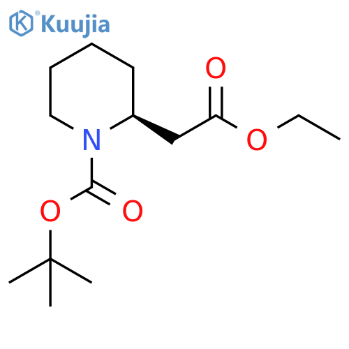 tert-butyl (S)-2-(2-ethoxy-2-oxoethyl)piperidine-1-carboxylate structure