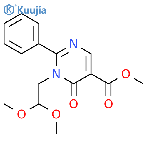 1-(2,2-dimethoxyethyl)-1,6-dihydro-6-oxo-2-phenyl-5-Pyrimidinecarboxylic acid methyl ester structure