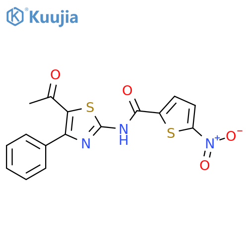 N-(5-acetyl-4-phenyl-1,3-thiazol-2-yl)-5-nitrothiophene-2-carboxamide structure