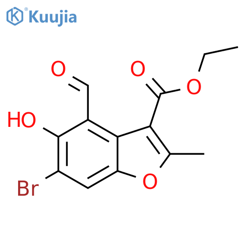 ethyl 6-bromo-4-formyl-5-hydroxy-2-methyl-1-benzofuran-3-carboxylate structure