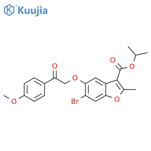 propan-2-yl 6-bromo-5-2-(4-methoxyphenyl)-2-oxoethoxy-2-methyl-1-benzofuran-3-carboxylate structure