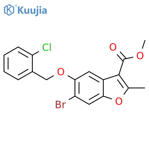 methyl 6-bromo-5-[(2-chlorophenyl)methoxy]-2-methyl-1-benzofuran-3-carboxylate structure
