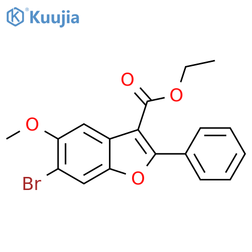 ethyl 6-bromo-5-methoxy-2-phenyl-1-benzofuran-3-carboxylate structure