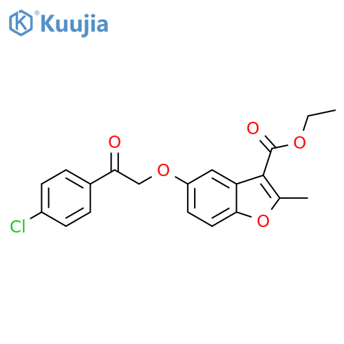 ethyl 5-2-(4-chlorophenyl)-2-oxoethoxy-2-methyl-1-benzofuran-3-carboxylate structure
