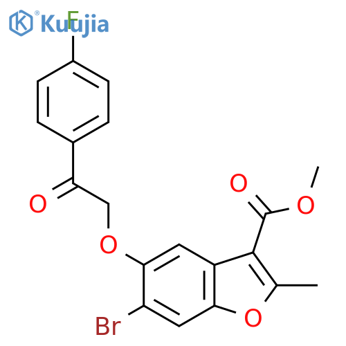 methyl 6-bromo-5-2-(4-fluorophenyl)-2-oxoethoxy-2-methyl-1-benzofuran-3-carboxylate structure