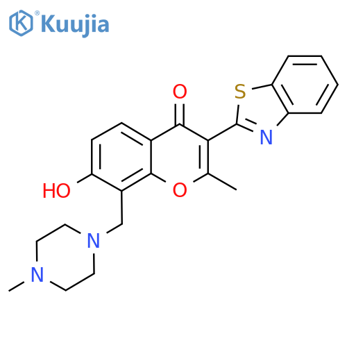3-(1,3-benzothiazol-2-yl)-7-hydroxy-2-methyl-8-[(4-methylpiperazin-1-yl)methyl]-4H-chromen-4-one structure