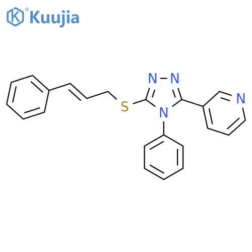 3-(4-phenyl-5-{(2E)-3-phenylprop-2-en-1-ylsulfanyl}-4H-1,2,4-triazol-3-yl)pyridine structure