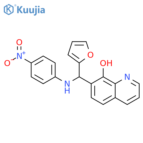 7-(furan-2-yl)(4-nitrophenyl)aminomethylquinolin-8-ol structure