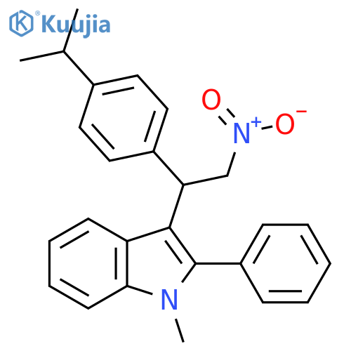 1-methyl-3-{2-nitro-1-[4-(propan-2-yl)phenyl]ethyl}-2-phenyl-1H-indole structure