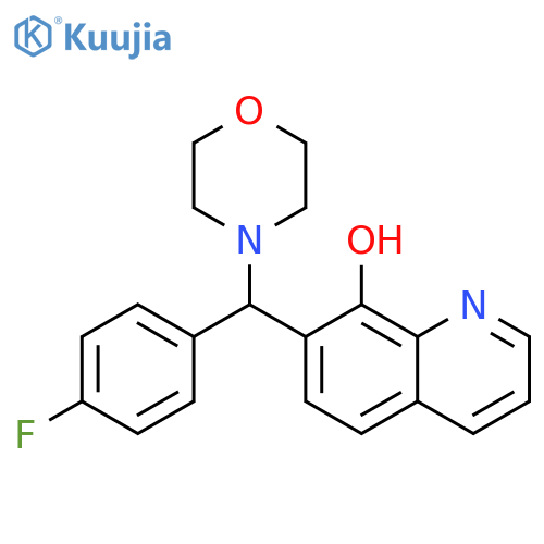 7-(4-fluorophenyl)(morpholin-4-yl)methylquinolin-8-ol structure
