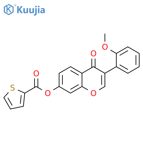 3-(2-methoxyphenyl)-4-oxo-4H-chromen-7-yl thiophene-2-carboxylate structure