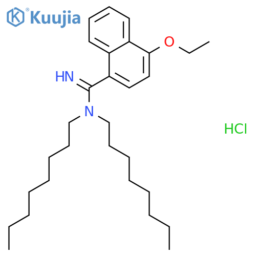 1-Naphthalenecarboximidamide,4-ethoxy-N,N-dioctyl-, hydrochloride (1:1) structure