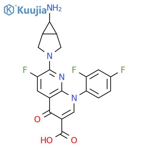 7-(6-AMINO-3-AZABICYCLO[3.1.0]HEXAN-3-YL)-1-(2,4-DIFLUOROPHENYL)-6-FLUORO-4-OXO-1,4-DIHYDRO-1,8-NAPHTHYRIDINE-3-CARBOXYLIC ACID structure