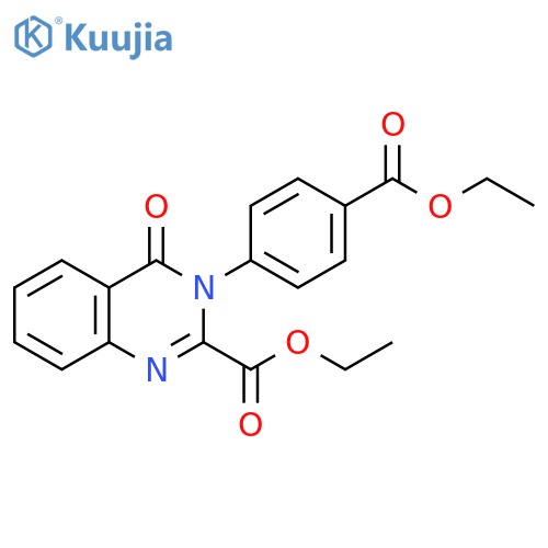 2-Quinazolinecarboxylic acid,3-[4-(ethoxycarbonyl)phenyl]-3,4-dihydro-4-oxo-, ethyl ester structure