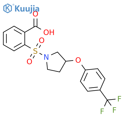 Benzoic acid, 2-[[3-[4-(trifluoromethyl)phenoxy]-1-pyrrolidinyl]sulfonyl]- structure