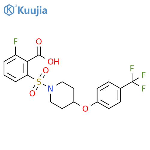 Benzoic acid,2-fluoro-6-[[4-[4-(trifluoromethyl)phenoxy]-1-piperidinyl]sulfonyl]- structure