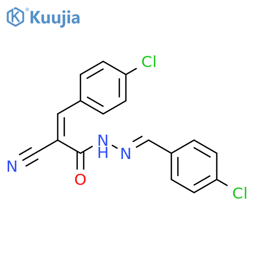 2-Propenoic acid,3-(4-chlorophenyl)-2-cyano-, 2-[(4-chlorophenyl)methylene]hydrazide structure