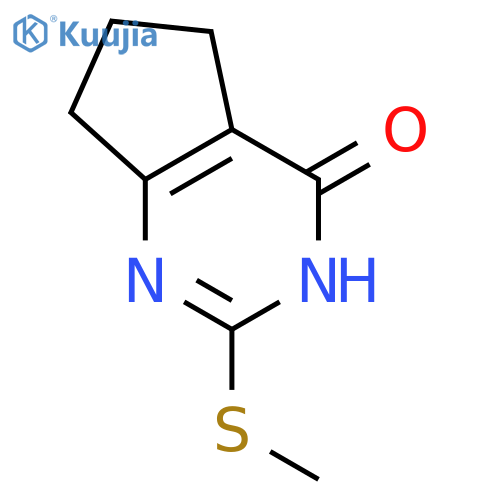 2-(methylsulfanyl)-3H,4H,5H,6H,7H-cyclopentadpyrimidin-4-one structure