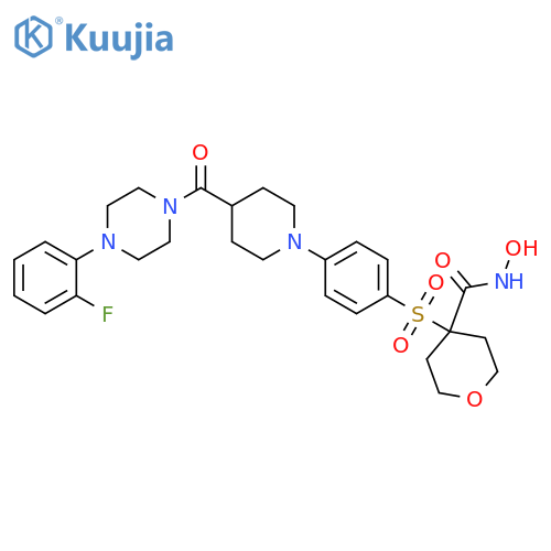2H-Pyran-4-carboxamide,4-[[4-[4-[[4-(2-fluorophenyl)-1-piperazinyl]carbonyl]-1-piperidinyl]phenyl]sulfonyl]tetrahydro-N-hydroxy- structure