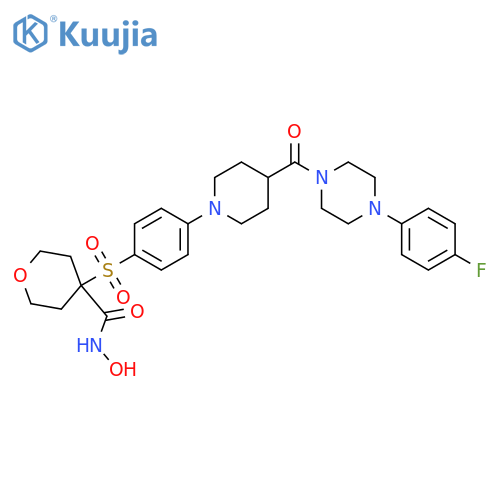 2H-Pyran-4-carboxamide,4-[[4-[4-[[4-(4-fluorophenyl)-1-piperazinyl]carbonyl]-1-piperidinyl]phenyl]sulfonyl]tetrahydro-N-hydroxy- structure