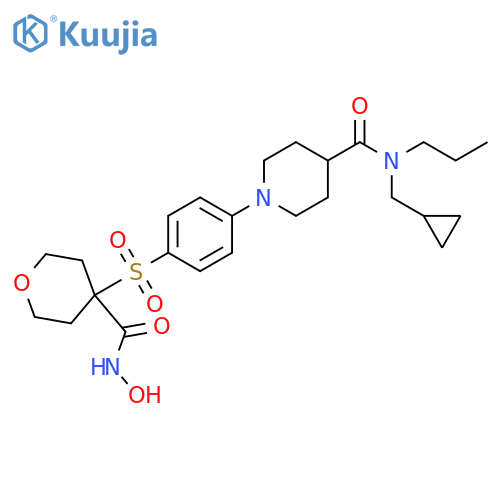 4-Piperidinecarboxamide,N-(cyclopropylmethyl)-N-propyl-1-[4-[[tetrahydro-4-[(hydroxyamino)carbonyl]-2H-pyran-4-yl]sulfonyl]phenyl]- structure