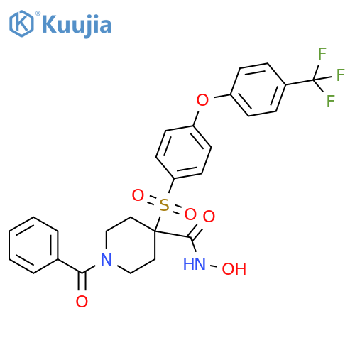 4-Piperidinecarboxamide,1-benzoyl-N-hydroxy-4-[[4-[4-(trifluoromethyl)phenoxy]phenyl]sulfonyl]- structure