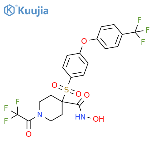 4-Piperidinecarboxamide,N-hydroxy-1-(trifluoroacetyl)-4-[[4-[4-(trifluoromethyl)phenoxy]phenyl]sulfonyl]- structure