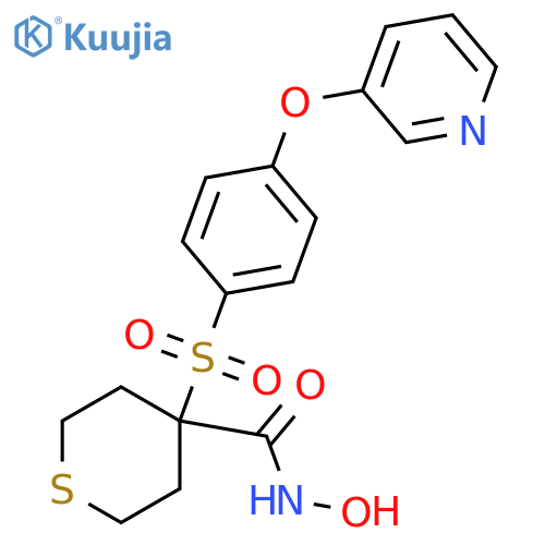 2H-Thiopyran-4-carboxamide,tetrahydro-N-hydroxy-4-[[4-(3-pyridinyloxy)phenyl]sulfonyl]- structure