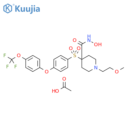 4-Piperidinecarboxamide,N-hydroxy-1-(2-methoxyethyl)-4-[[4-[4-(trifluoromethoxy)phenoxy]phenyl]sulfonyl]-, monoacetate (salt) structure