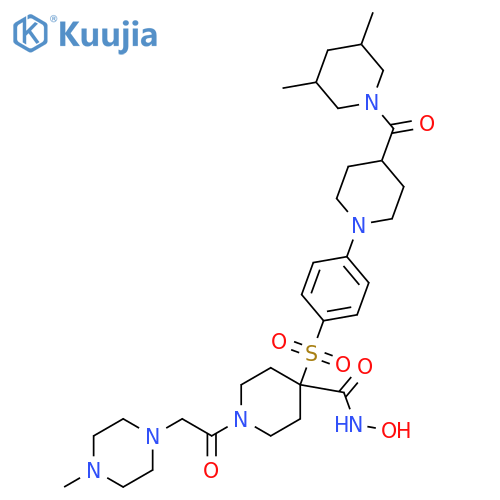 4-Piperidinecarboxamide,4-[[4-[4-[(3,5-dimethyl-1-piperidinyl)carbonyl]-1-piperidinyl]phenyl]sulfonyl]-N-hydroxy-1-[(4-methyl-1-piperazinyl)acetyl]- structure