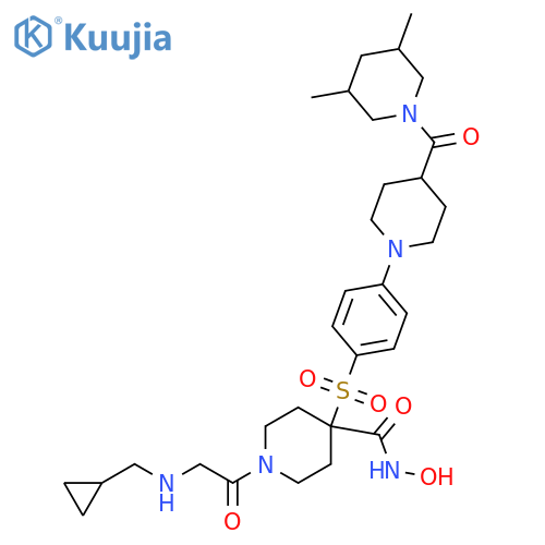 4-Piperidinecarboxamide,1-[[(cyclopropylmethyl)amino]acetyl]-4-[[4-[4-[(3,5-dimethyl-1-piperidinyl)carbonyl]-1-piperidinyl]phenyl]sulfonyl]-N-hydroxy- structure