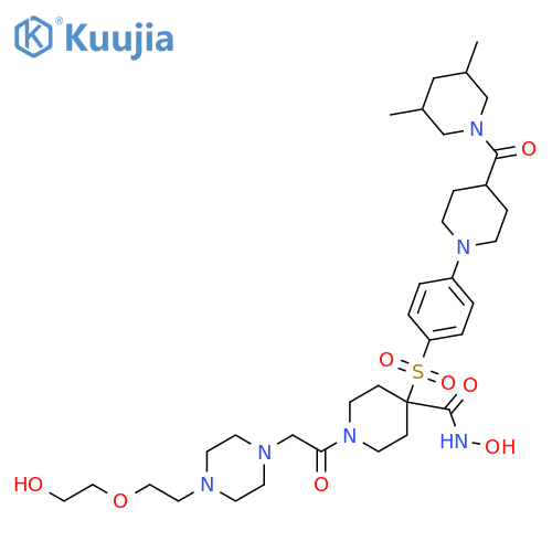 4-Piperidinecarboxamide,4-[[4-[4-[(3,5-dimethyl-1-piperidinyl)carbonyl]-1-piperidinyl]phenyl]sulfonyl]-N-hydroxy-1-[[4-[2-(2-hydroxyethoxy)ethyl]-1-piperazinyl]acetyl]- structure