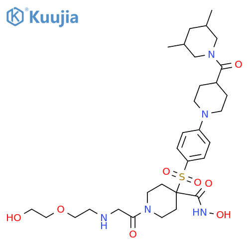 4-Piperidinecarboxamide,4-[[4-[4-[(3,5-dimethyl-1-piperidinyl)carbonyl]-1-piperidinyl]phenyl]sulfonyl]-N-hydroxy-1-[[[2-(2-hydroxyethoxy)ethyl]amino]acetyl]- structure