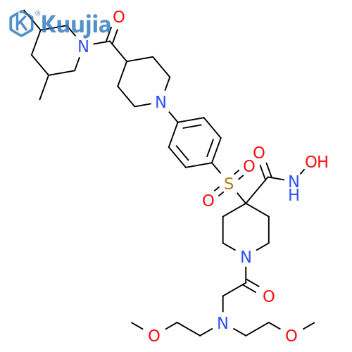 4-Piperidinecarboxamide,1-[[bis(2-methoxyethyl)amino]acetyl]-4-[[4-[4-[(3,5-dimethyl-1-piperidinyl)carbonyl]-1-piperidinyl]phenyl]sulfonyl]-N-hydroxy- structure