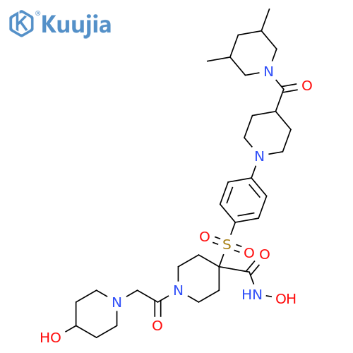 4-Piperidinecarboxamide,4-[[4-[4-[(3,5-dimethyl-1-piperidinyl)carbonyl]-1-piperidinyl]phenyl]sulfonyl]-N-hydroxy-1-[(4-hydroxy-1-piperidinyl)acetyl]- structure