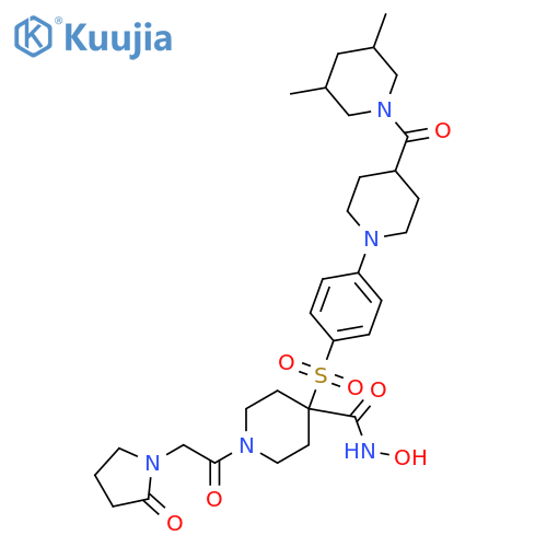 4-Piperidinecarboxamide,4-[[4-[4-[(3,5-dimethyl-1-piperidinyl)carbonyl]-1-piperidinyl]phenyl]sulfonyl]-N-hydroxy-1-[(2-oxo-1-pyrrolidinyl)acetyl]- structure
